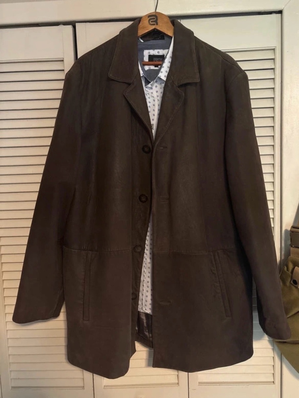 Wilsons Leather Dark Brown Trench Coat - Button Front